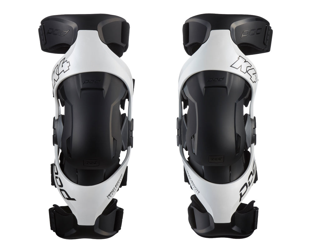 POD K4 Knee Brace M/Lホワイト/ブラック POD K4 2.0 Knee Braces Pair – Atomic-Moto